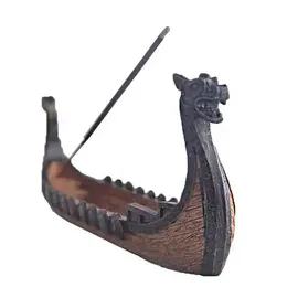 Porta-incenso Barco-Dragão Queimador Esculpido à Mão Incensário Ornamentos Queimadores de Incenso Retrô Design Tradicional C0711x09