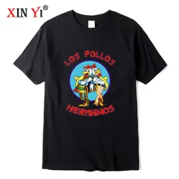 XIN YI t-shirt da uomo di alta qualità 100% cotone Breaking Bad LOS POLLOS Chicken Brothers stampato casual divertente maglietta maschile magliette 220601