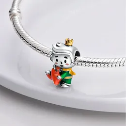 925 Sterling Silver Dangle Charm 3mm 색상 The Little Frog Prince Beads Bead Fit Pandora Charms 팔찌 DIY 보석 액세서리
