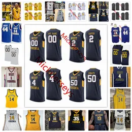 2022 NCAA Custom Stitched W V U College Basketball Jersey 32 James Okonkwo 4 Jamel King 45 Seth Wilson 2 Kobe Johnson 0 Kedrian Johnson 22 Sean McNeil 3 Gabe Osabuohien