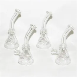 Nowy 10mm Kobiet Mini Szkło Bong Rury wodne Pyrex Platform Oil Glass Bong Grube Ratownik Oil Recycler Do Palenia Mini szklane zlewki