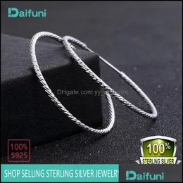 Hoop Hie Earrings Jewelry Women 100 ٪ 925 Sterling Sier Opring 38mm Round Loop Gift Box Simple Backaging for Sexy Fashion Drop Delivery 20