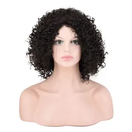 Afro Kinky Wave Spiral Curl Wigs Fashion Hair Curly Cabelo preto Afro Mulheres peruca