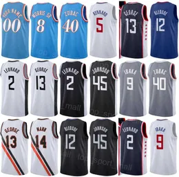 Screen Print Draft Pick Basketball Moussa Diabate Jersey Paul George 13 Kawhi Leonard 2 Reggie Jackson 1 Luke Kennard 5 Ivica Zubac 40 Norman Powell 24 Men Women Kids