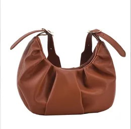 Miękkie skórzane worki pachowe kobiety pomarańczowe fałdowe torby na ramię luksusowe torebki i torebki żeńskie boiski podróżne