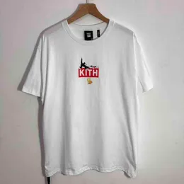 Kläder T-shirt Kith Cartoon Box Tee Men Kvinnor Casual T-shirts Inside Tag High Quality Tops White Cotton T-shirtw74j