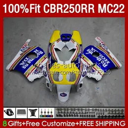 Injection Fairings For HONDA CBR250RR 1990 1991 1992 1995 1996 1997 1998 1999 131No.125 MC22 CBR250 CBR 250RR 250 RR CC Blue Rothmans 250CC 90 91 92 93 94 95 96 97 98 99 Body