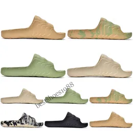 Nya original adilett 22 glider tofflor kvinnor mens sandaler mode glider magi lime st svart grå öken sand grön summer pantoufle