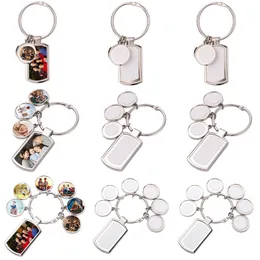 Sublimation Blank Keychain Pendant Zinc Alloy DIY Creative Gift Metal European and American Keychains Accessories Wholesale