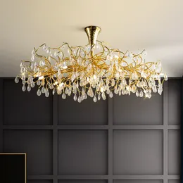 Lustre de cristal de luxo italiano lustres pendentes simples sala de estar criativa sala de jantar lâmpada personalidade quarto luzes da sala