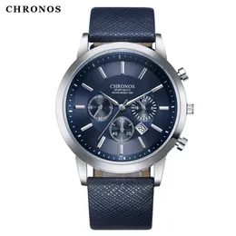 CWP Luxury Watch Mens Top Brand Holuns äkta 50m vattentäta läder Men Business Casual Fashion Quartz Watches Montre Homme/007 Brw A2