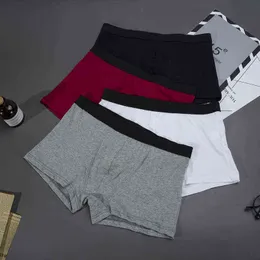 Geateal manliga trosor Bomull Mäns Underkläder Boxare Breathable Man Trunks Underkläder Solid Färg Andningsbar Boxer Briefs G220419