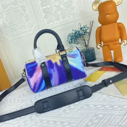 Suluboya Yastık Çantası Kadın Çanta KeapTüm Tote Crossbody Çanta Klasik Mektubu Kravat-Boya Gökkuşağı Renk Çıkarma Omuz Askısı Üst