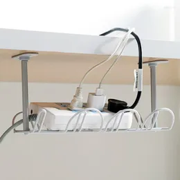 Hooks & Rails Under Table Outlet Holder Hanging Rack Cable Line Finishing Storage Racks Home Office Desk Bottom Wire Organizers RackHooks