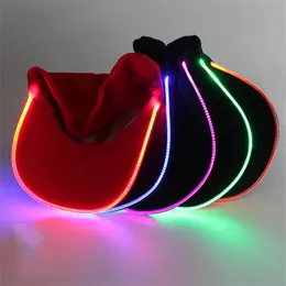 Piłki Czapki Moda LED Lekki Kapelusz Baseball Kobiety Nocny Klub Świecące Hip Hop Bar Trend Regulowany Sport Unisex Solid Color Cap