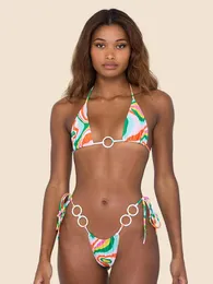 Kobiety stroje kąpielowe Summer Beach Swimsuit Kobiety seksowne bikini zestaw 2 sztuki drukowane damskie garnitury kąpiel