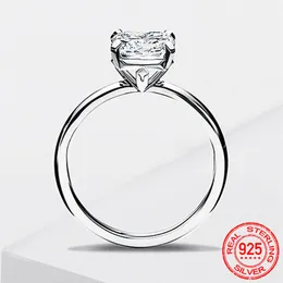100 ٪ 925 sterling Silver Ring للنساء الفاخرة الزركونيا الماس المجوهرات solitaire خاتم الزفاف خاتم الهدايا إكسسوارات XR451255Z