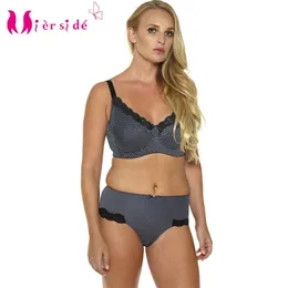 Mierside Heiße Frauen Sexy Unterwäsche Große Größe Druck Plus BH Set 36 C D DD DDD E F G sexy Casual Slip und Bralette BL953P Set Y200708