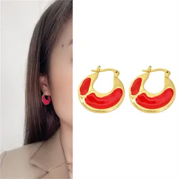 Hoop Earrings Designer For Women Charms Stud Gold Plated Elegant Round Circle Luxury Jewelry Woman Quality Love Heart Earrings Indian Christmas Gift Female Gifts