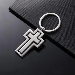 Nyckelringar Religiösa gåvor Metal Keychain Personlighet Roterande Cross Key Chain Car Pendant Activity av anpassade presentföremål K2401