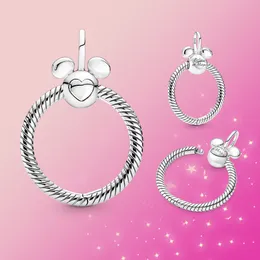 Ciondolo in argento 925 con ciondolo a forma di topo O Collana Pandora originale con ciondolo gioielli fai da te regalo da donna