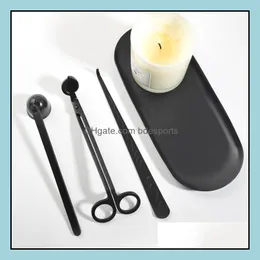 Candles Home Decor Garden Candle Accessory Gift Pack 3 In 1 Set Stainless Steel Bell Snuffers Wick Trimmer Dipper Drop Delivery 2021 Yp9Sd