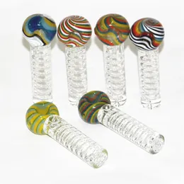 Frysbart glas Glycerin Coil Pipe bubblare vattenpipa rökpipor tobak hand tub