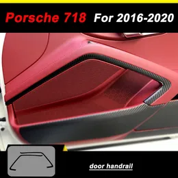 ポルシェ718ケイマン2016-2019インテリアセントラルコントロールパネルドアハンドルカーボンファイバーステッカーデカールカースタイリングアクセサリー263U