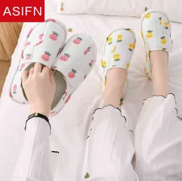 Asifn New Spring e Fall Cotton Drag Ladies Cotton Slippers Home Comfort Pós -parto Flipes de terceirização interna Slippers J220716