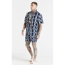 2PCS Drukuj Koszulka plażowa z krótkim rękawem luźne szorty garnitur dla mężczyzn Summer Hawaje stroje