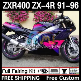 Komplettes Body-Kit für KAWASAKI NINJA ZXR 400 CC ZX-4R ZXR400 91 92 93 94 95 96 Verkleidung 12DH.21 ZX4R 400CC ZX 4R ZXR-400 1991 1992 1993 1994 1995 1996 ABS-Verkleidung blau rosa