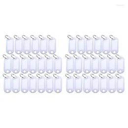 Keychains White Portable Plastic Key Fob Tag ID Labels 60 Pieces Miri22