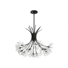 Pendant Lamps Nordic Romantic Flower Shape Chandelier Lighting Restaurant LED Crystal Hanging Living Room Bedroom Lamp FixturesPendant