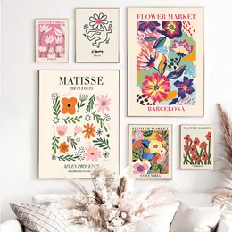 ملصق Matisse الملخص اللوحة Keith Wall Art Flower Market ملصقات وطباعة صور لغرفة المعيشة ديكور المنزل 220716