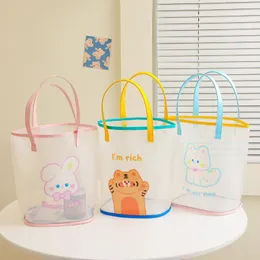 Borse da sera Cartoon Bear Borsa a tracolla in PVC Summer Cute Trasparente Jelly Student Cosmetic Storage Ragazze Shopping Tote da viaggioSera