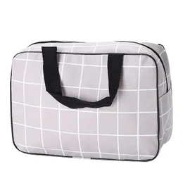 3pcs Toiletry Kits Women PVC Stripes Prints Rectangle Waterproof Protable Travel Storage Bag Mix Color