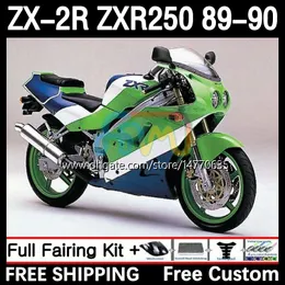 Набор для корпуса для Kawasaki Ninja ZX 2R 2 R R250 ZXR 250 ZX2R ZXR250 1989 1990 Bodywork 8DH.0 ZX-2R ZXR-250 89-98 ZX-R250 ZX2 R 89 90 Motorcycle Fairing Fairing Green White