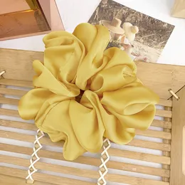 Scrunchies ذات الشعر الضخم للنساء حرير Scrunchie مرن عصابات الشعر الفتيات أرفار الرأس دونات حلقة الحلق