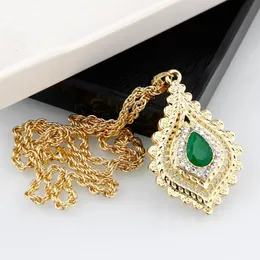 Colares pendentes Neovisson Women Women Crystal Crystal Color Gold Color Rhinestone Jóias de Casamento Árabe Vestuário de Caso Acessório