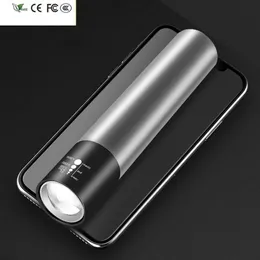 Ny inbyggd Battery LED-ficklampa XP-G Q5 Penlight Aluminium USB-laddningsbar facklalampa för utomhusvattentätt ljus 2000lm