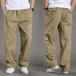 Herrenhosen Frühling Herbst Dünne Herren Casual Plus Cargohose Große Größe Übergroße Herren Lange Hosen Breites Bein Elastische Taille JoggerMen's