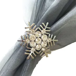 6pcs Napkin Ring Hotel Model Room Napkin Buckle Napkin Ring Christmas Decoration Snowflake Circle Wedding Party Deco T200523