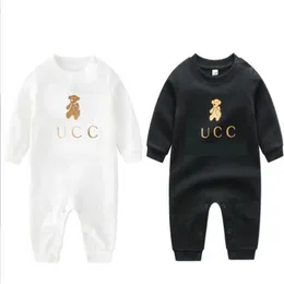 2022 Newborn kid Clothing Sets Piece Baby Boys Girls Cartoon brand Letter Regular O-Neck 100% Cotton Long Sleeve Jumpsuits Infant unisex Rompers Casual Baby Clothes