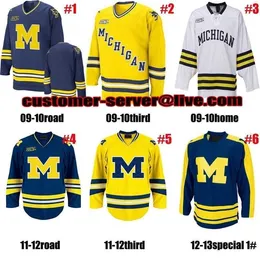 Thr 2016 New Custom Herren Damen Kinder 1 Steve Racine 11 Zach Hyman NCAA Michigan Wolverines Trikots Goalie Cut Eishockey Trikot