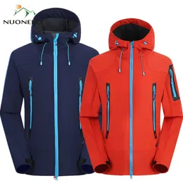 NUONEKO Men Women Winter Fleece Jacket Outdoor Hiking Trekking Tourism Camping Breathable Waterproof Softshell Outerwear JK08 220516