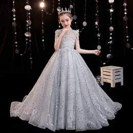 Mir Silver Flower Lace Dress ワンピース Sequin Ball Gowns: Princess Silver Flower Lace 3D Floral