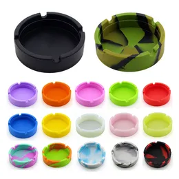 Silicone world Portable Silicone Round Ashtray Durable Soft Eco-friendly Ashtray High Temperature ResistanceAnti-fallAnti-slip FS3796 GC1207