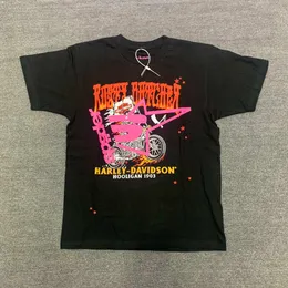 Thug Sp5der 555555 T-shirt in cotone da donna con maniche vintage estive Pluse Rock Hiphop Rap Top oversize