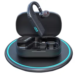 M6 Pro Business Kablosuz Kulaklık Kulak Kanca Kulaklıkları 180 ° Dönüş Uzun Bekleme LED Ekran Mikrofon Bluetooth Kulaklıkları ile Araba Spor Kulaklığı