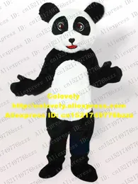Maskot Bebek Kostüm Beyaz Siyah Panda Ayı Bearcat CatBear Ailuropus Maskot Kostüm Gülümseyen Sevimli Yüz Mascotte Peluş Aule No.170 Ücretsiz